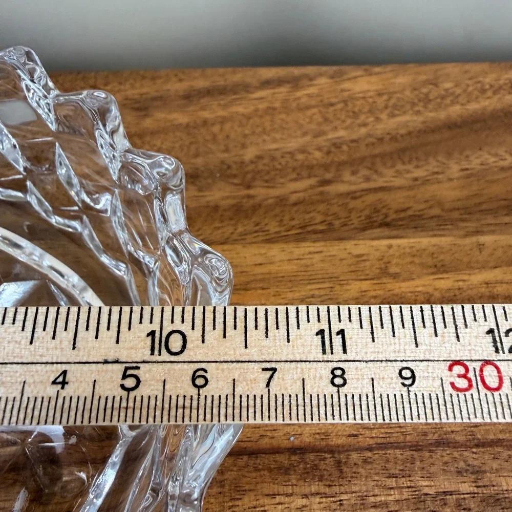 Fostoria America Clear Glass 3 Part Divided Relish Dish Oval Cube Pattern 10.5in